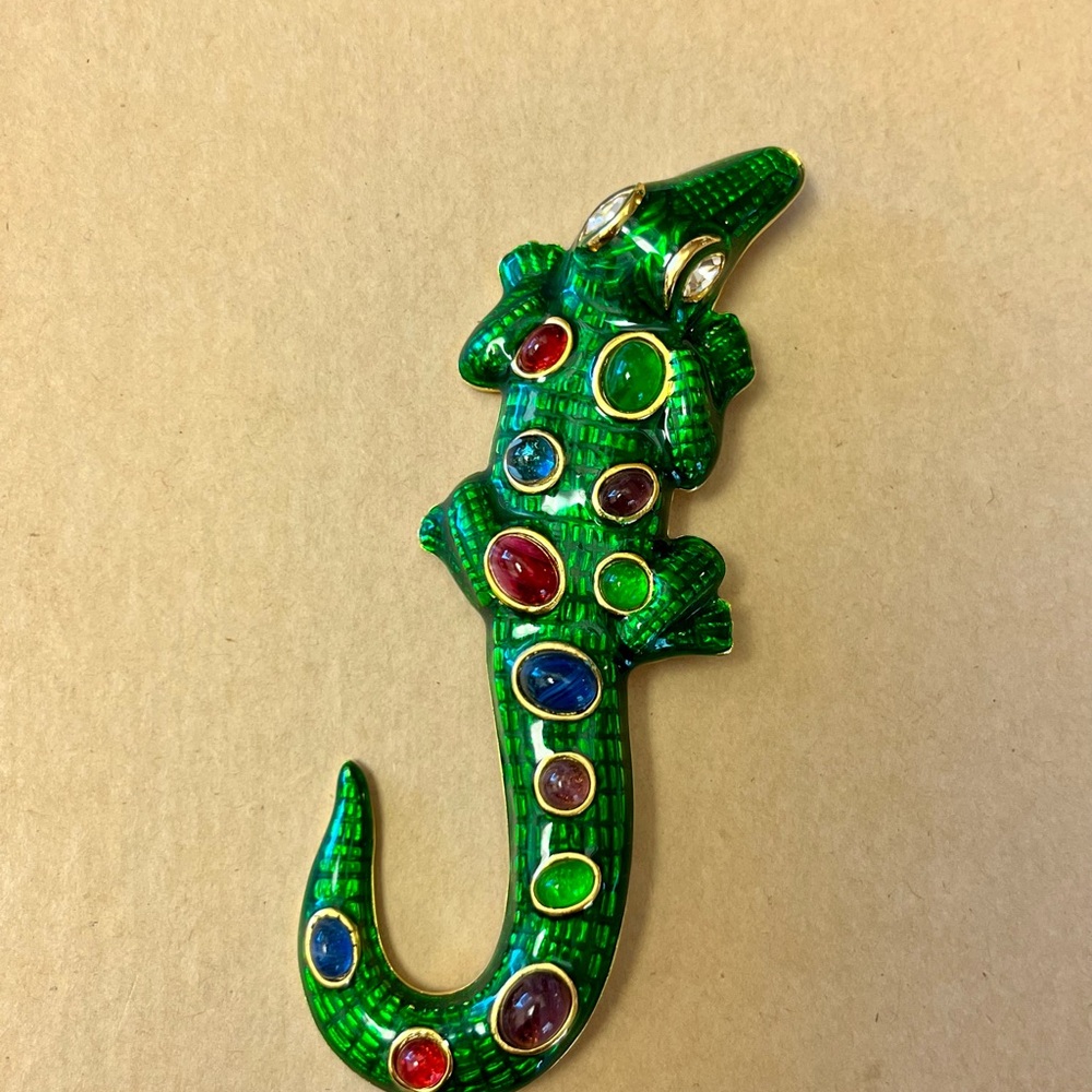 Kenneth Jay Lane Kjl Enamel Alligator Crocodile B… - image 2